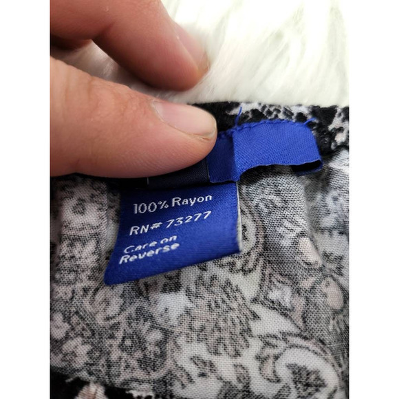 Apt. 9 Womens Romper Playsuit Black Tribal‎ Print Pockets Jewel Neck Rayon M - Picture 6 of 6